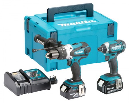 Makita DLX2145TJ 18V 2x5.0Ah Li-ion DHP458 & DTD152 Twin Pack